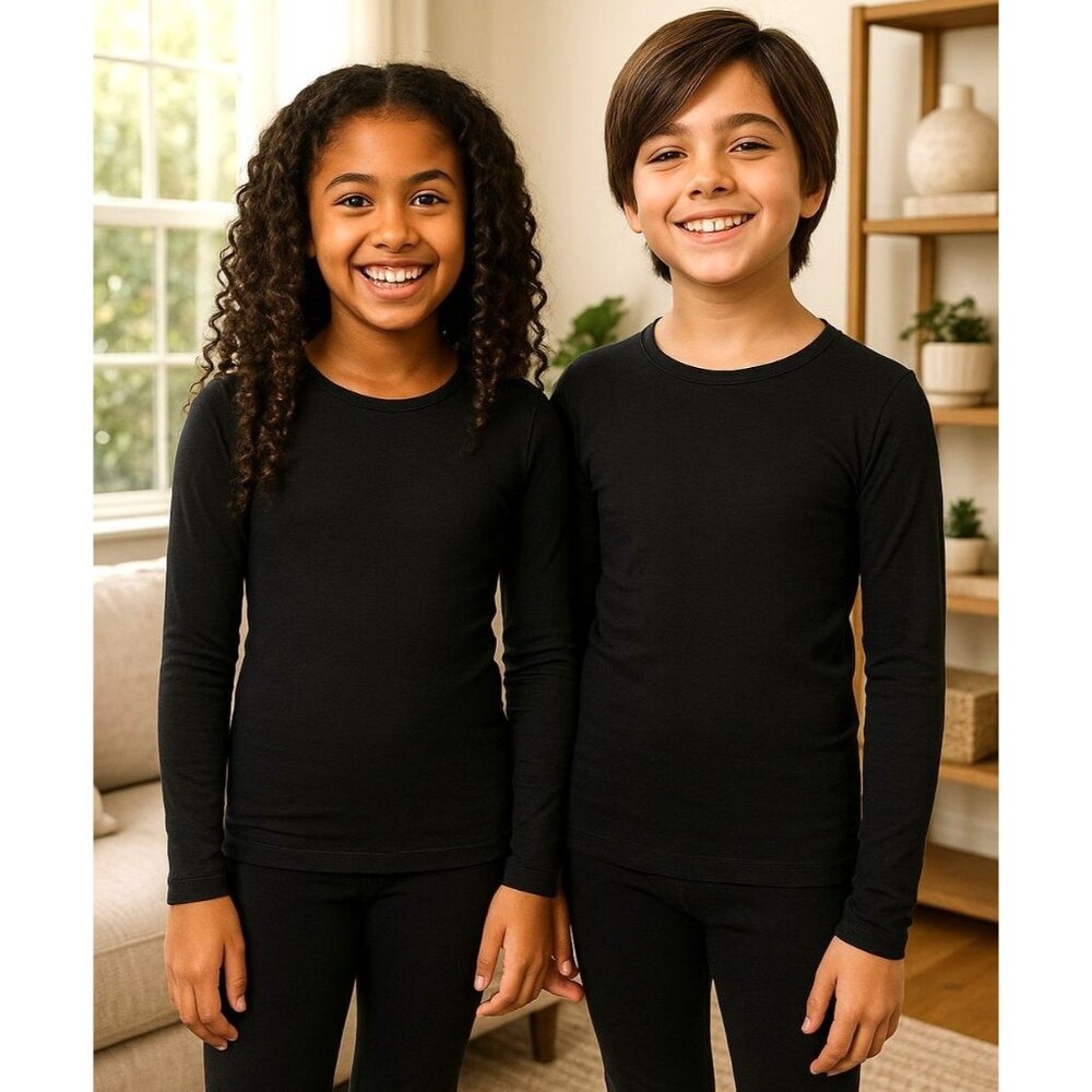 32 Degrees Lg Kids Heat Baselayer Top Long Sleeve Thermal Stretch Winter Shirt